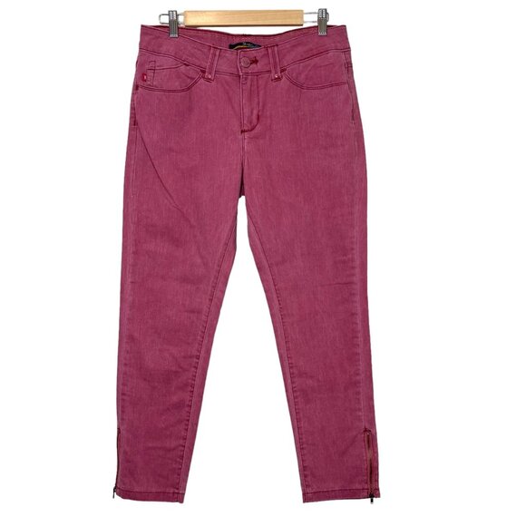 Lee Denim - Lee Shapetastic Hidden Hold Magenta Skinny Leg Zipper Ankle Jeans Women's Size M